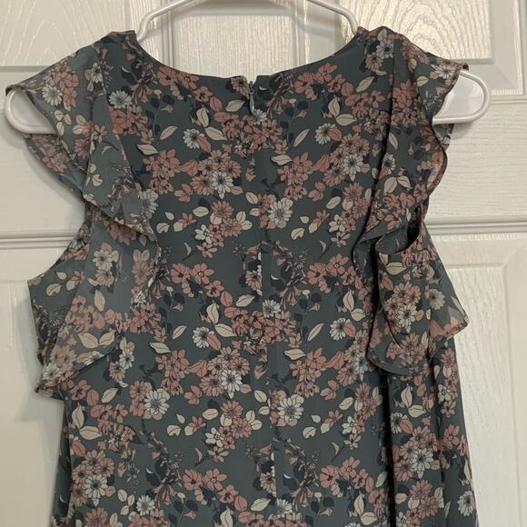 Loft Petite Floral Flutter Sleeve Shift Dress - Picture 5 of 8